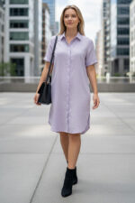Frezi Cotton Linen Shirt Dress